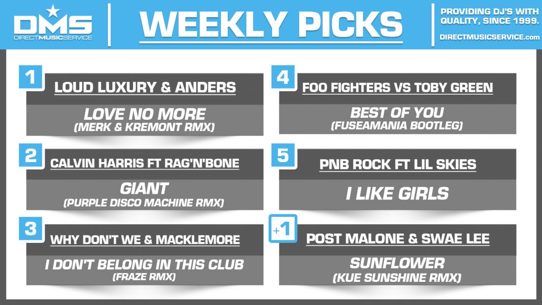 DMS TOP 5 PICKS OF THE WEEK – 3/25/19