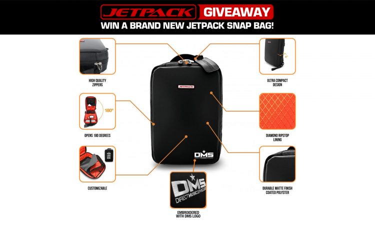 Enter to win a Custom DMS Logo JetPack Snap Bag.