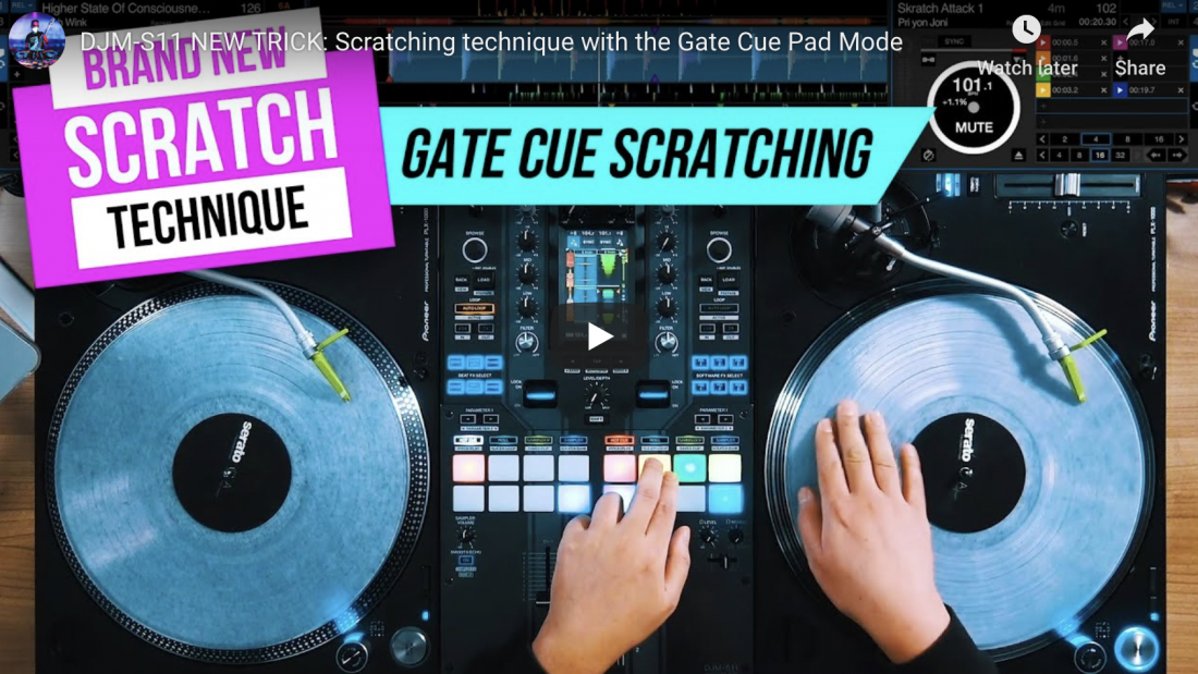 DJM-S11 NEW TRICK: Scratching technique with the Gate Cue Pad Mode | Pri Yon Joni