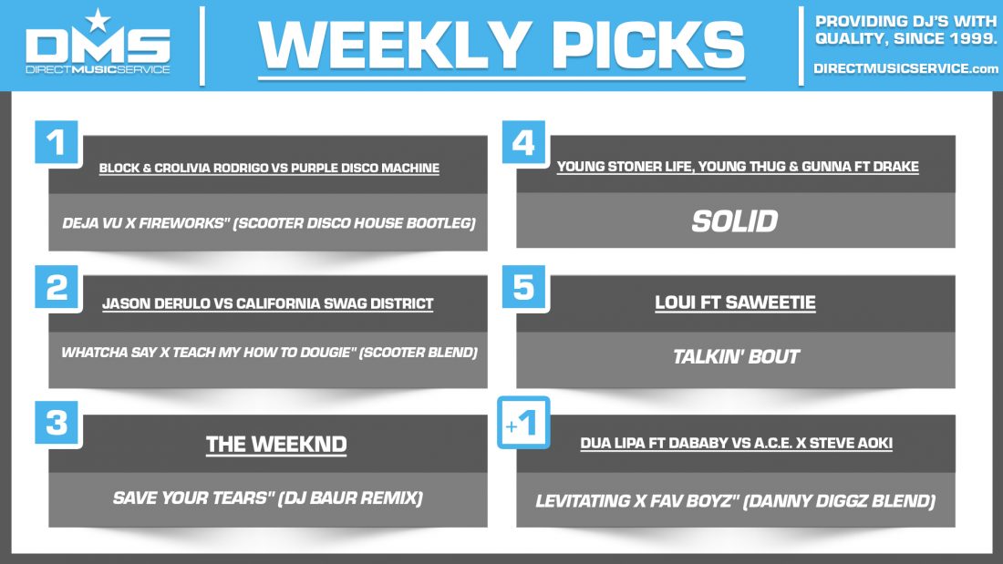 DMS TOP 5 PICKS OF THE WEEK 3-29-2021