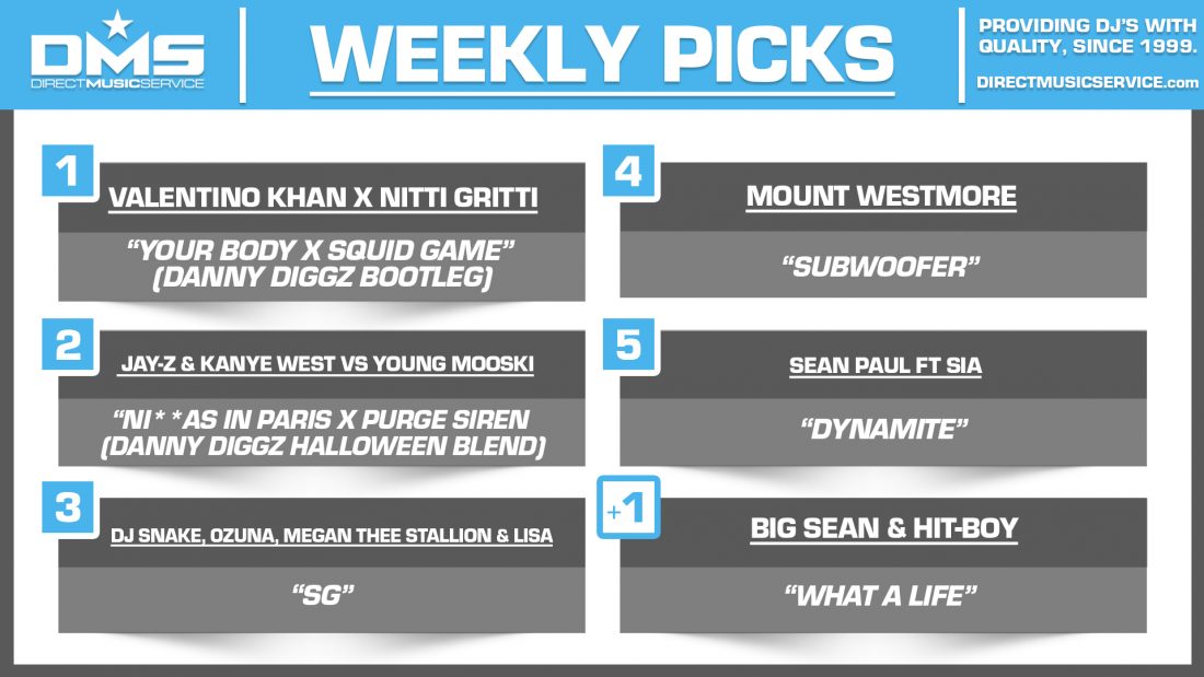 DMS TOP 5 PICKS OF THE WEEK 10-25-2021