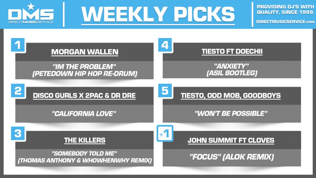 DMS TOP 5 PICKS OF THE WEEK 5-12-2025