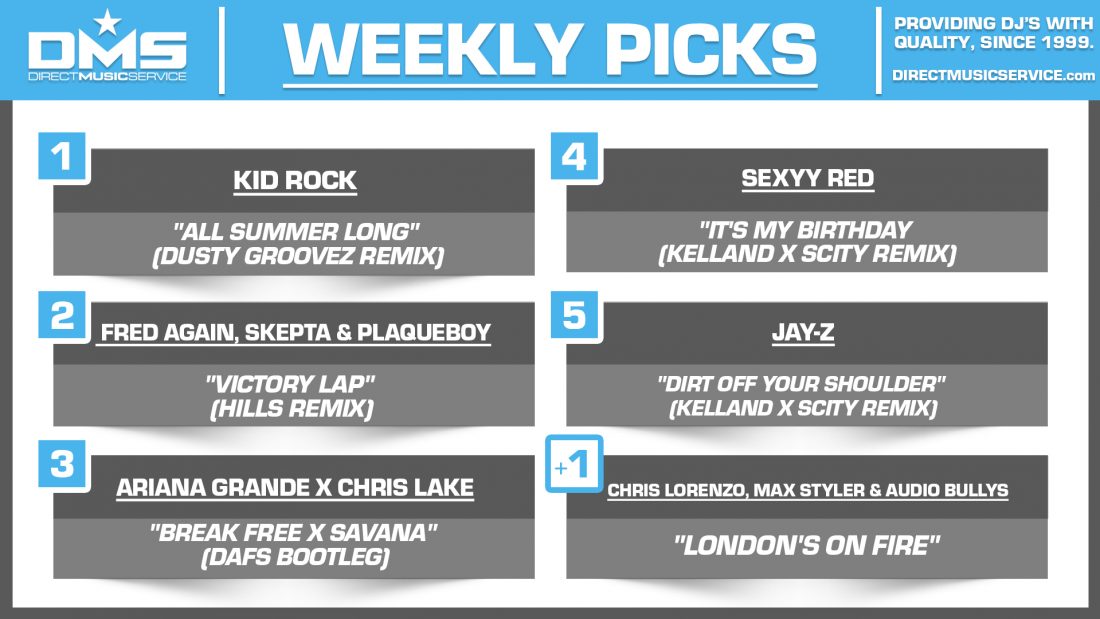 DMS TOP 5 PICKS OF THE WEEK 7-7-2025