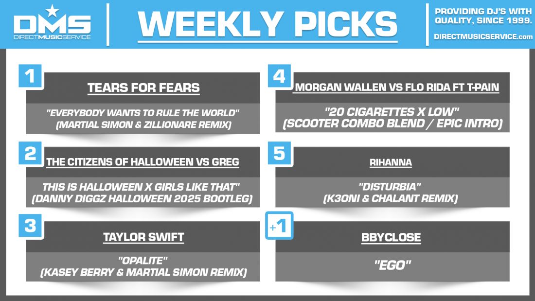 DMS TOP 5 PICKS OF THE WEEK 10-27-2025
