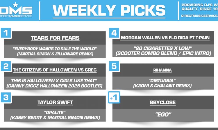 DMS TOP 5 PICKS OF THE WEEK 10-27-2025